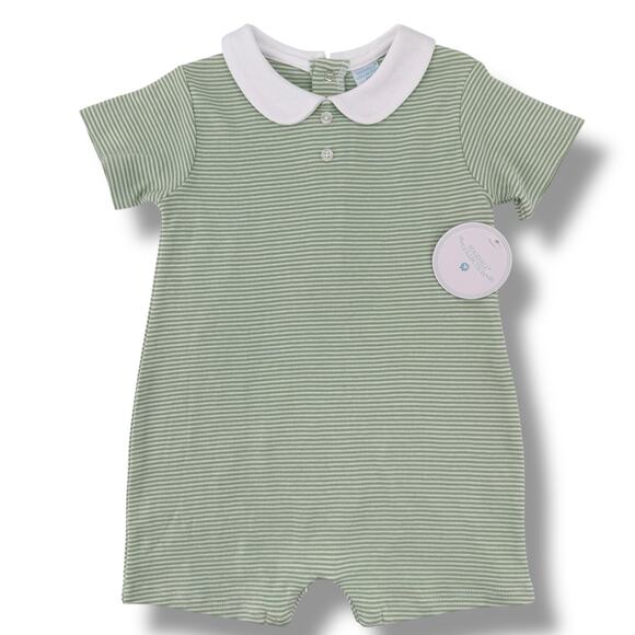 Edgehill Collection Peter Pan Collar Soft Cotton Romper Baby Boys Sz Newborn - Picture 1 of 4